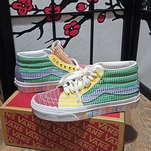 Vans Shoes Mid Sk8 Multicolor Pride Colorful Size 5 New - Picture 2 of 11